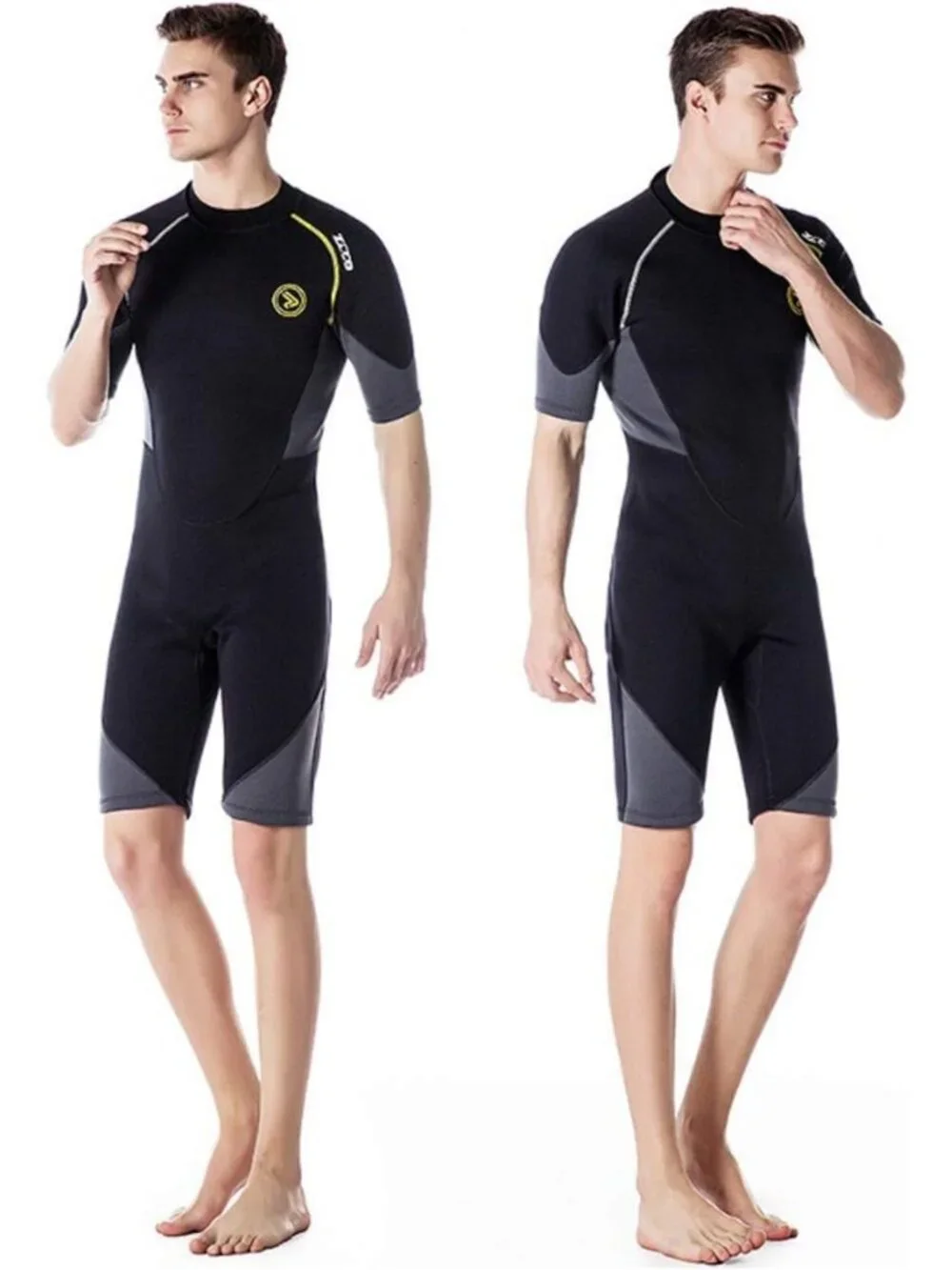 Premium Neoprene Men's Shorty Wetsuit 1.5/3mm for Surfing, Snorkeling & Diving